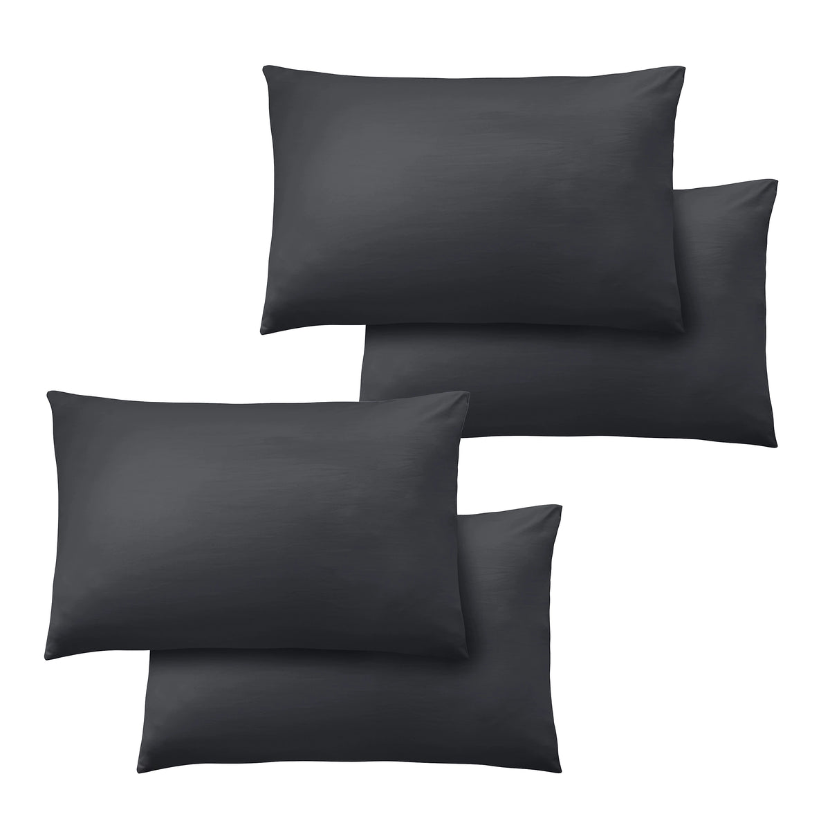 Catherine Lansfield So Soft Non-Iron Standard Pack of 4 Pillowcases Black