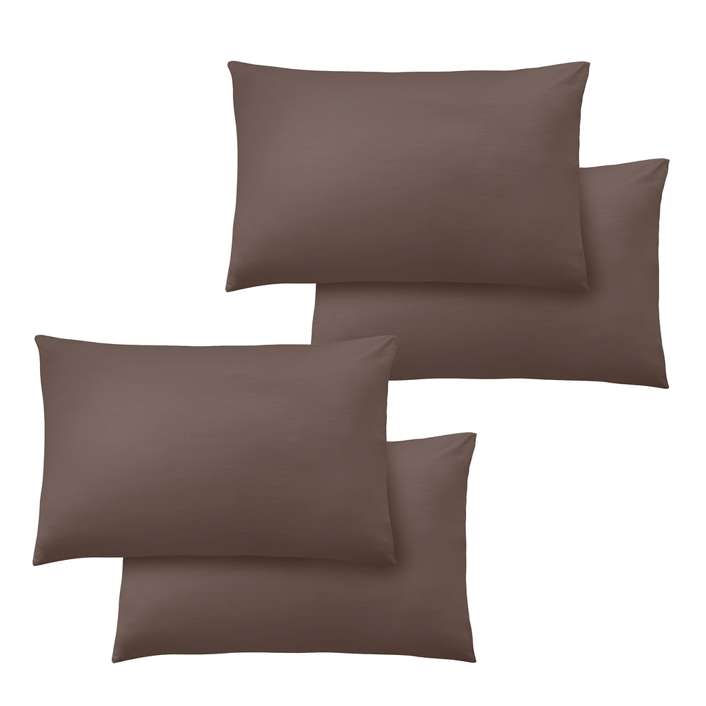 Catherine Lansfield So Soft Non-Iron Standard Pack of 4 Pillowcases Chocolate