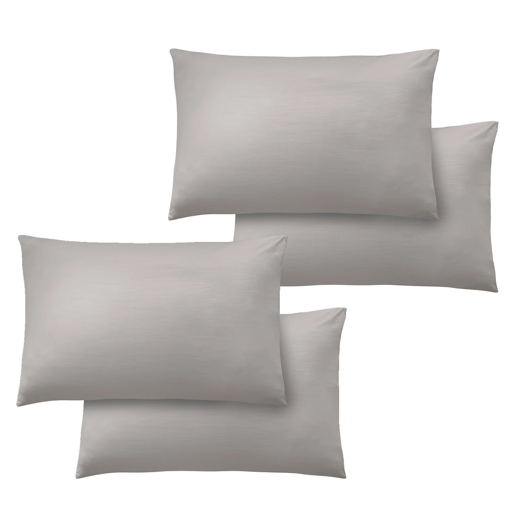 Catherine Lansfield So Soft Non-Iron Standard Pack of 4 Pillowcases Grey