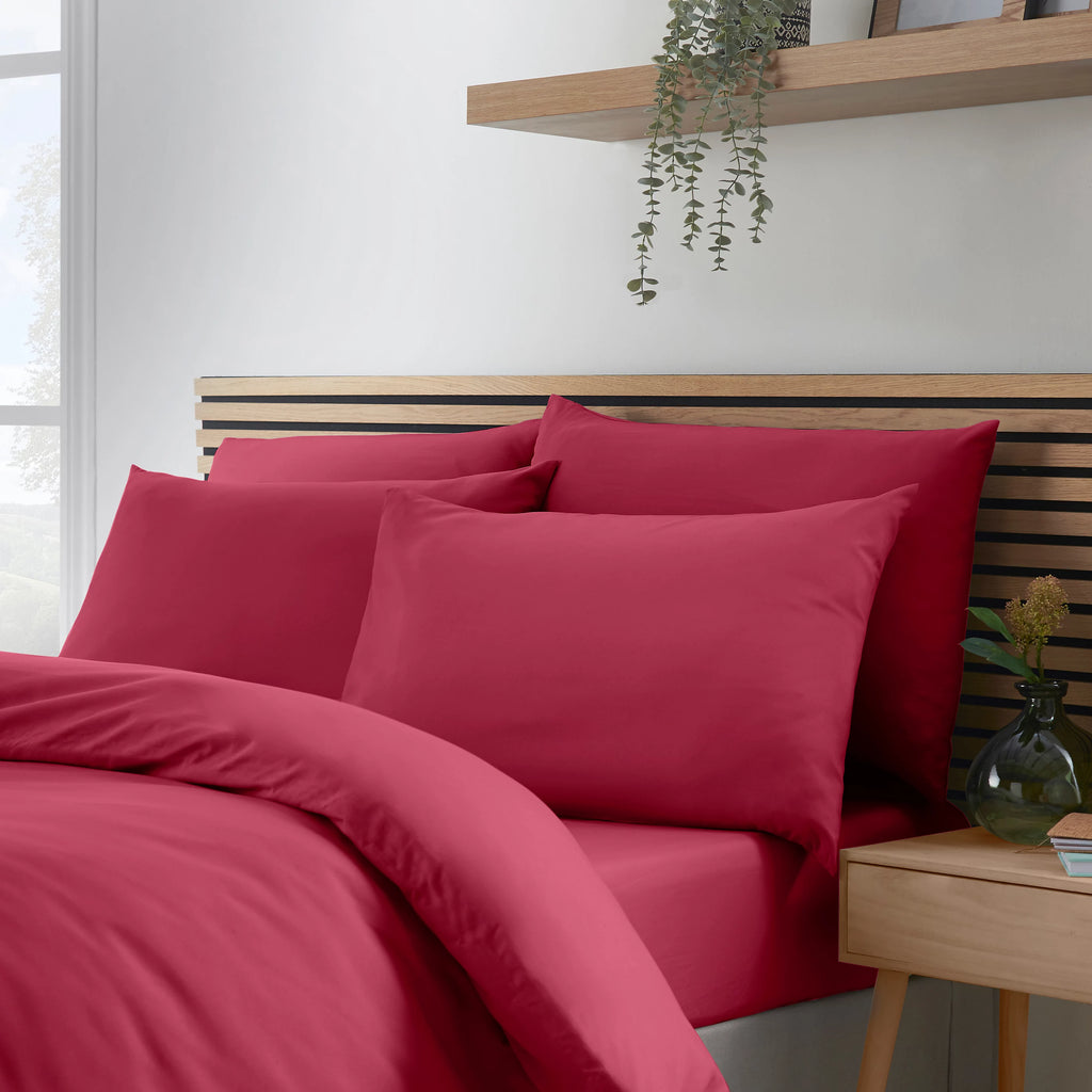 Catherine Lansfield So Soft Non-Iron Standard Pack of 4 Pillowcases Hot Pink