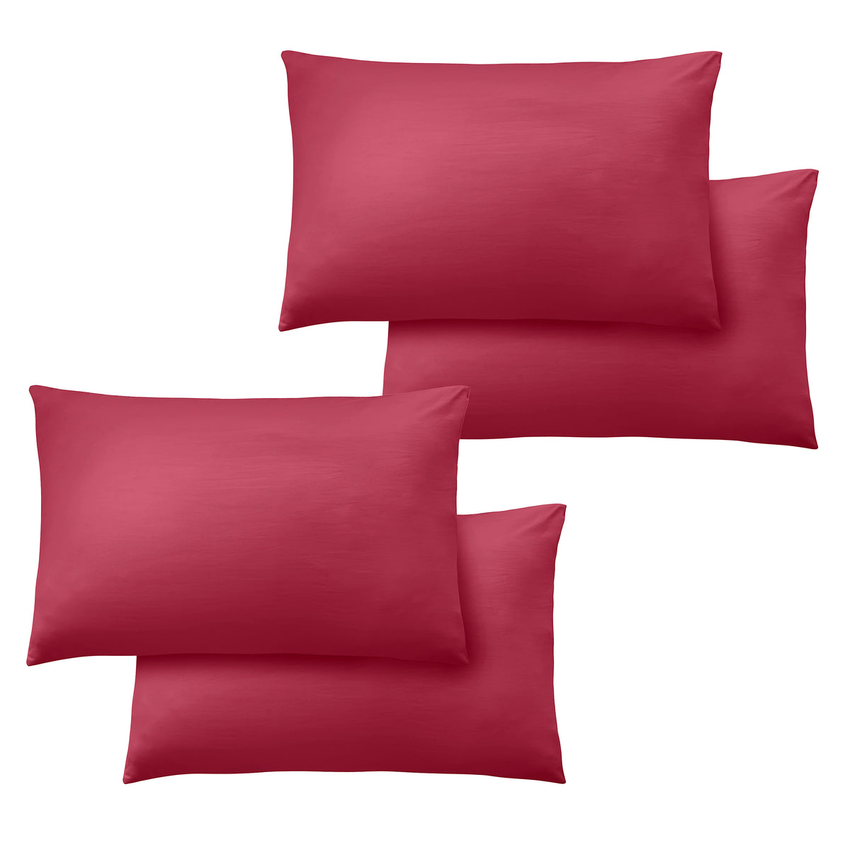 Catherine Lansfield So Soft Non-Iron Standard Pack of 4 Pillowcases Hot Pink