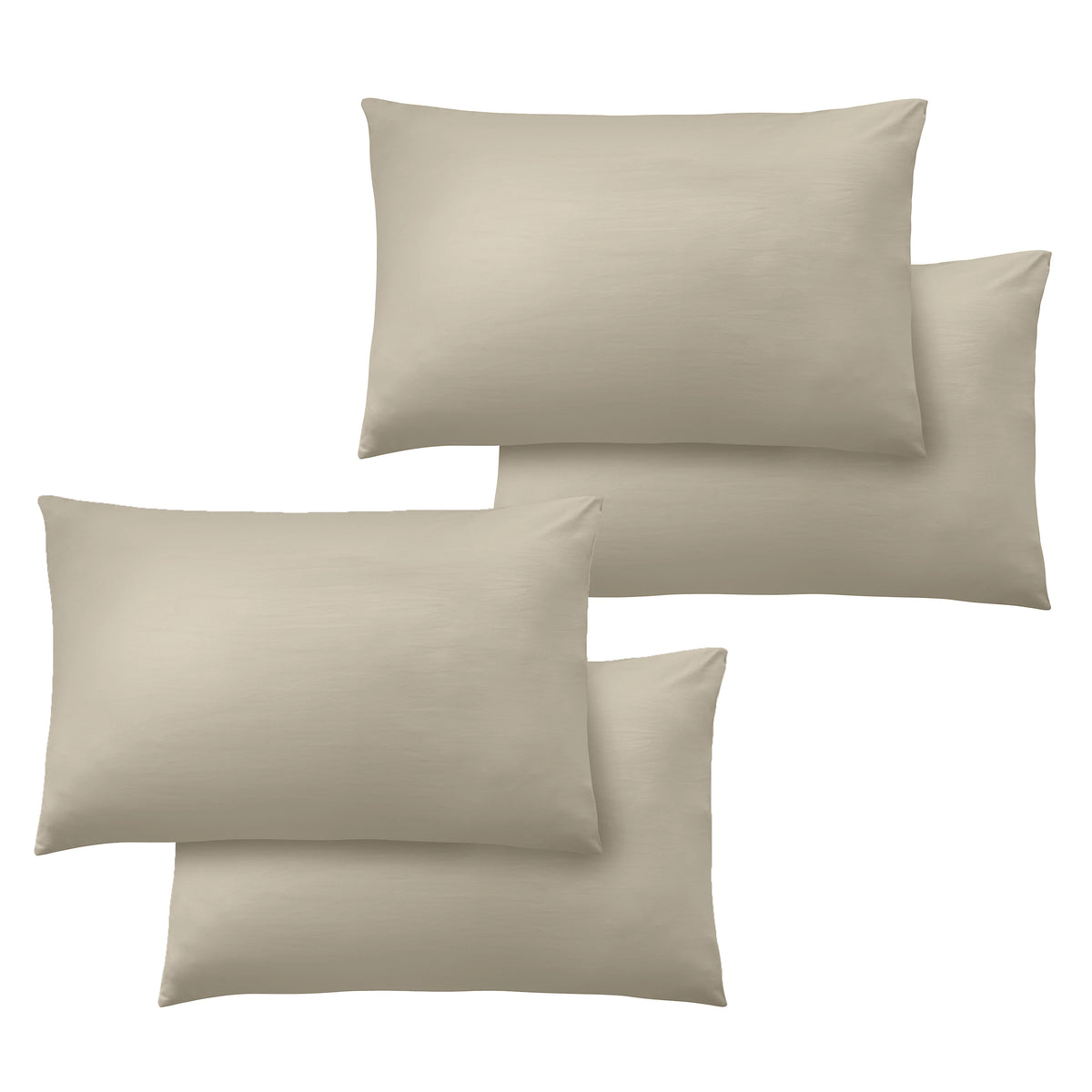 Catherine Lansfield So Soft Non-Iron Standard Pack of 4 Pillowcases Natural