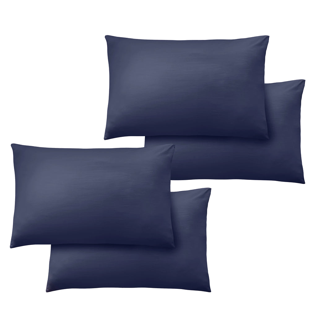 Catherine Lansfield So Soft Non-Iron Standard Pack of 4 Pillowcases Navy Blue