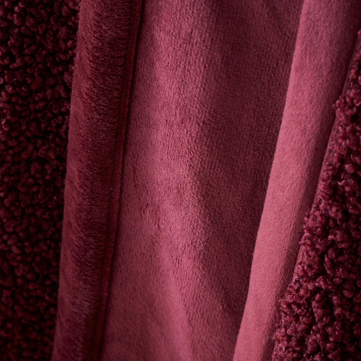 Catherine Lansfield So Soft Velvet Boucle 130x170cm Blanket Throw Damson