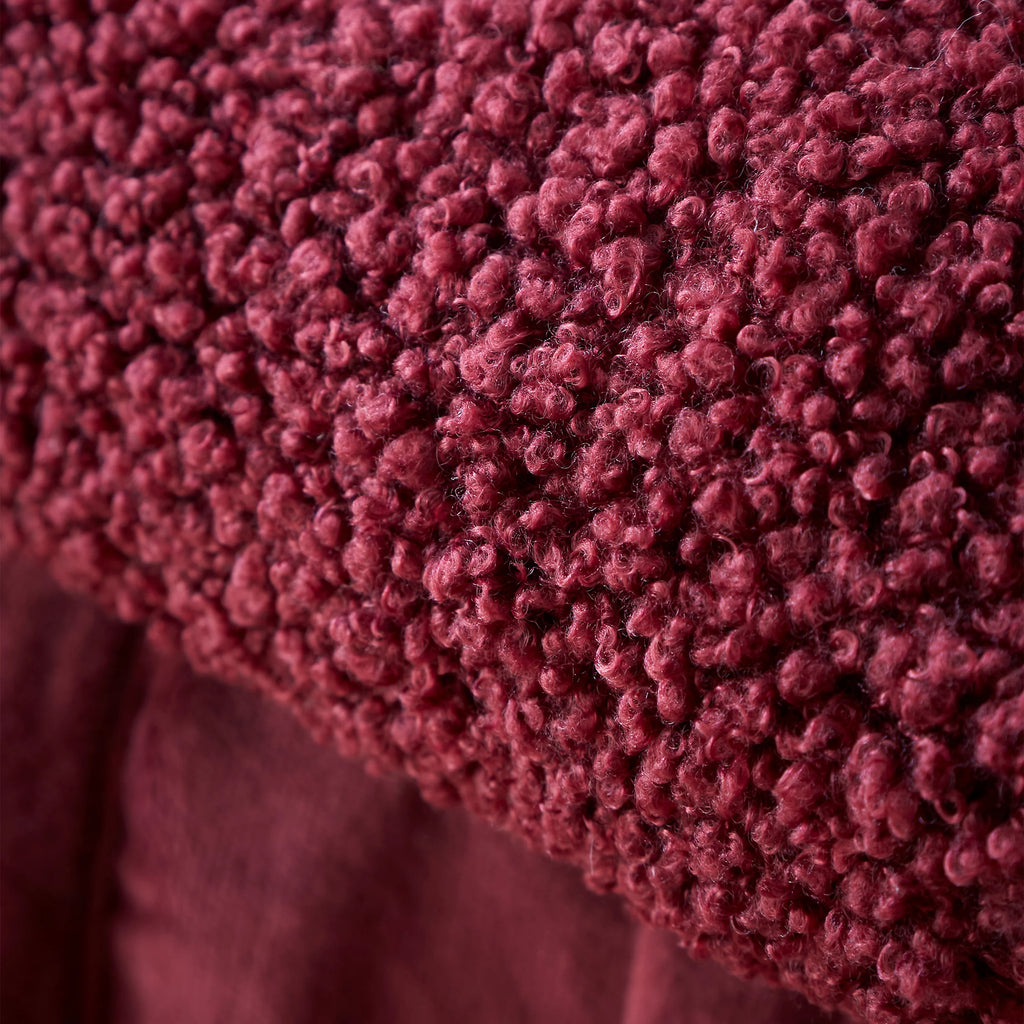 Catherine Lansfield So Soft Velvet Boucle 130x170cm Blanket Throw Damson