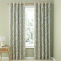 Catherine Lansfield Sorrel Leaf 66x90 Inch Fully Reversible Eyelet Curtains Green