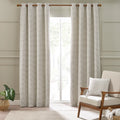 Catherine Lansfield Stab Stitch Lined Eyelet Curtains in Natural