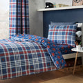 Catherine Lansfield Stars And Check Reversible Duvet Cover Set in Blue