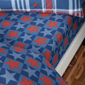 Catherine Lansfield Stars And Check Fitted Sheet in Blue
