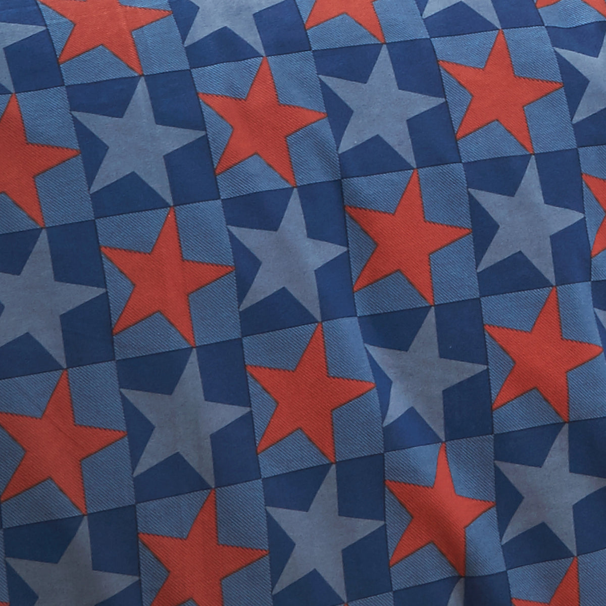 Catherine Lansfield Stars And Check Fitted Sheet in Blue