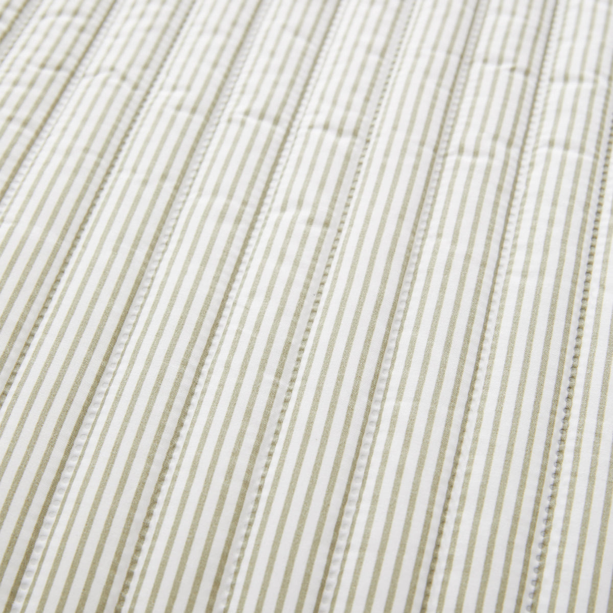 Catherine Lansfield Stripe Quilted Reversible Bedspread in Green 220 x 230cm