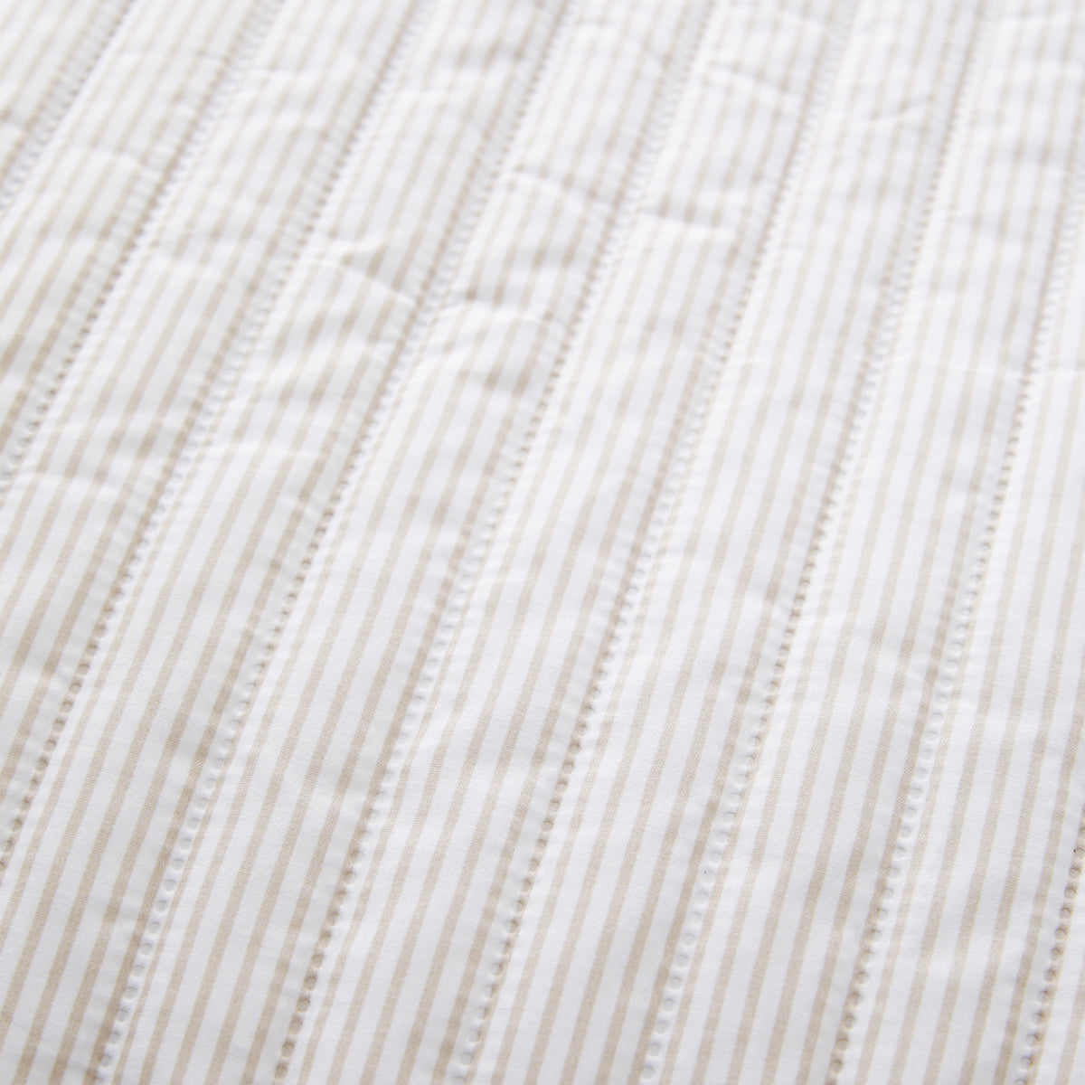 Catherine Lansfield Stripe Quilted Reversible Bedspread in Natural 220 x 230cm