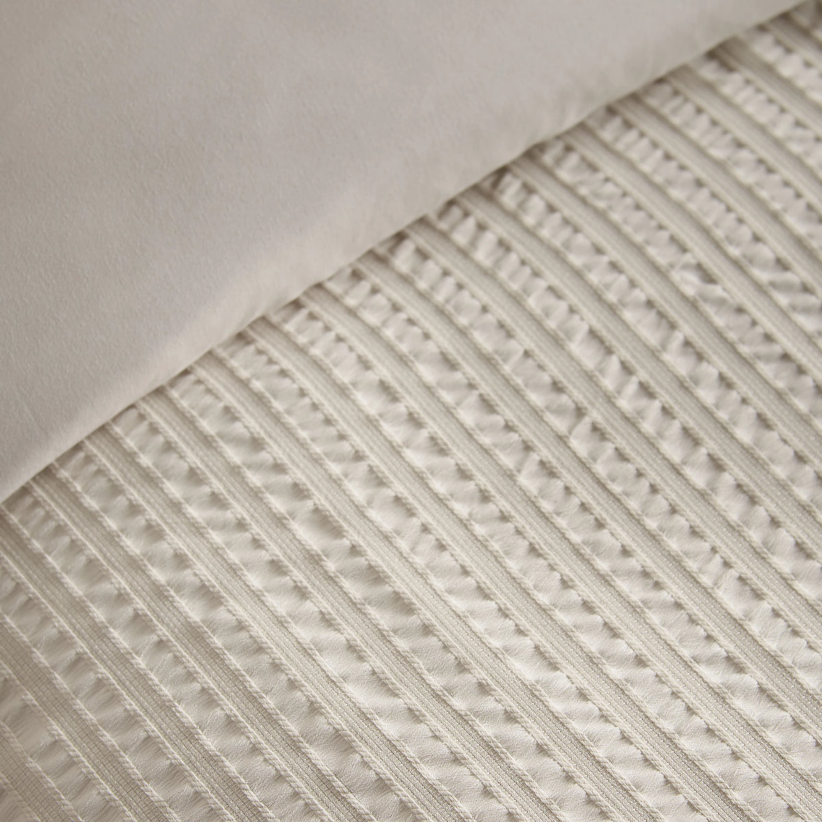 Catherine Lansfield Natural Stripe Seersucker Duvet Cover Set