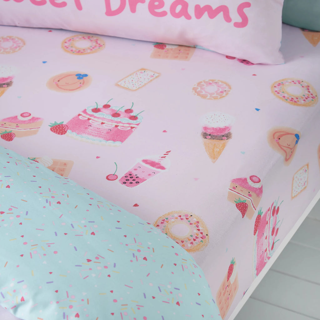 Catherine Lansfield Sweet Treats Fitted Sheet in Pink