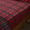 Catherine Lansfield Tartan Check Double Fitted Sheet - Red