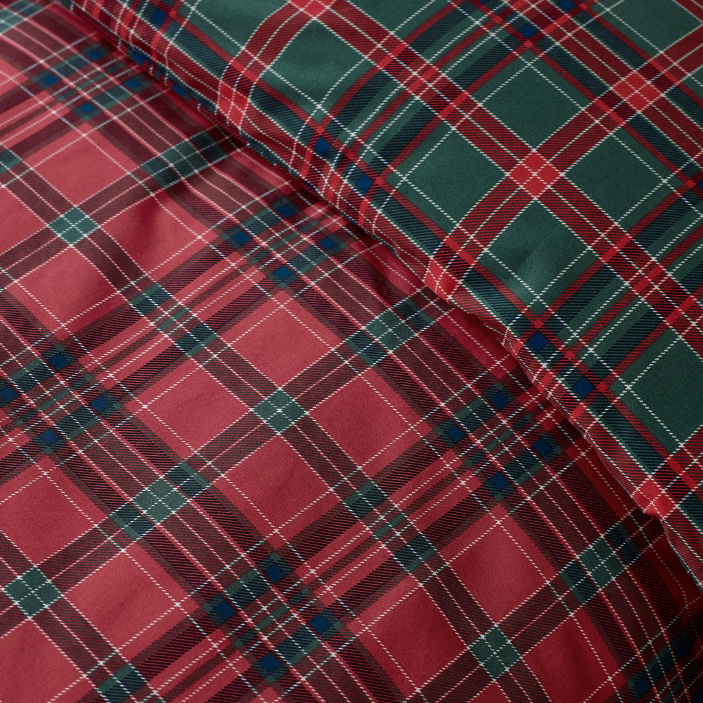 Catherine Lansfield Red Green Tartan Check Duvet Cover Set