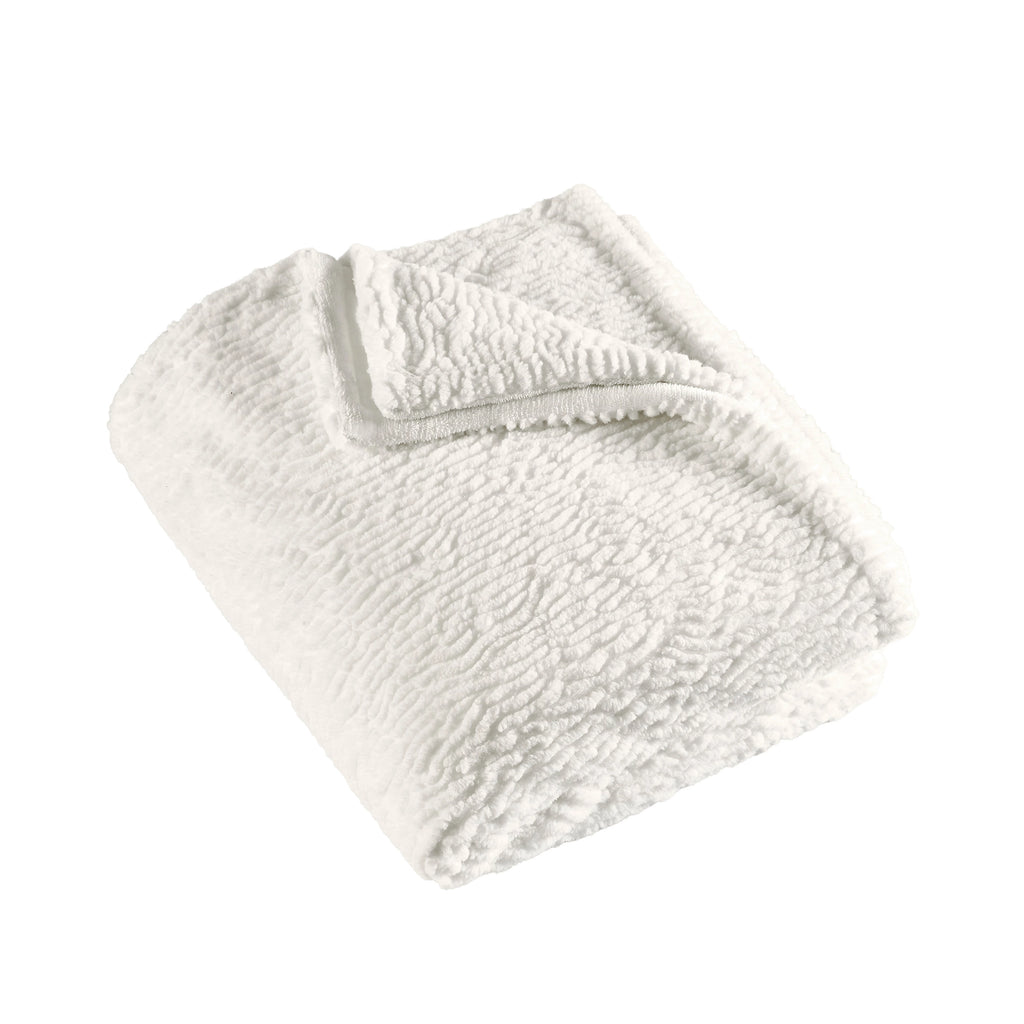 Catherine Lansfield Cream Textured Wave Faux Fur Blanket Throw