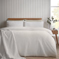 Catherine Lansfield Cream Textured Wave Faux Fur Duvet Cover Set