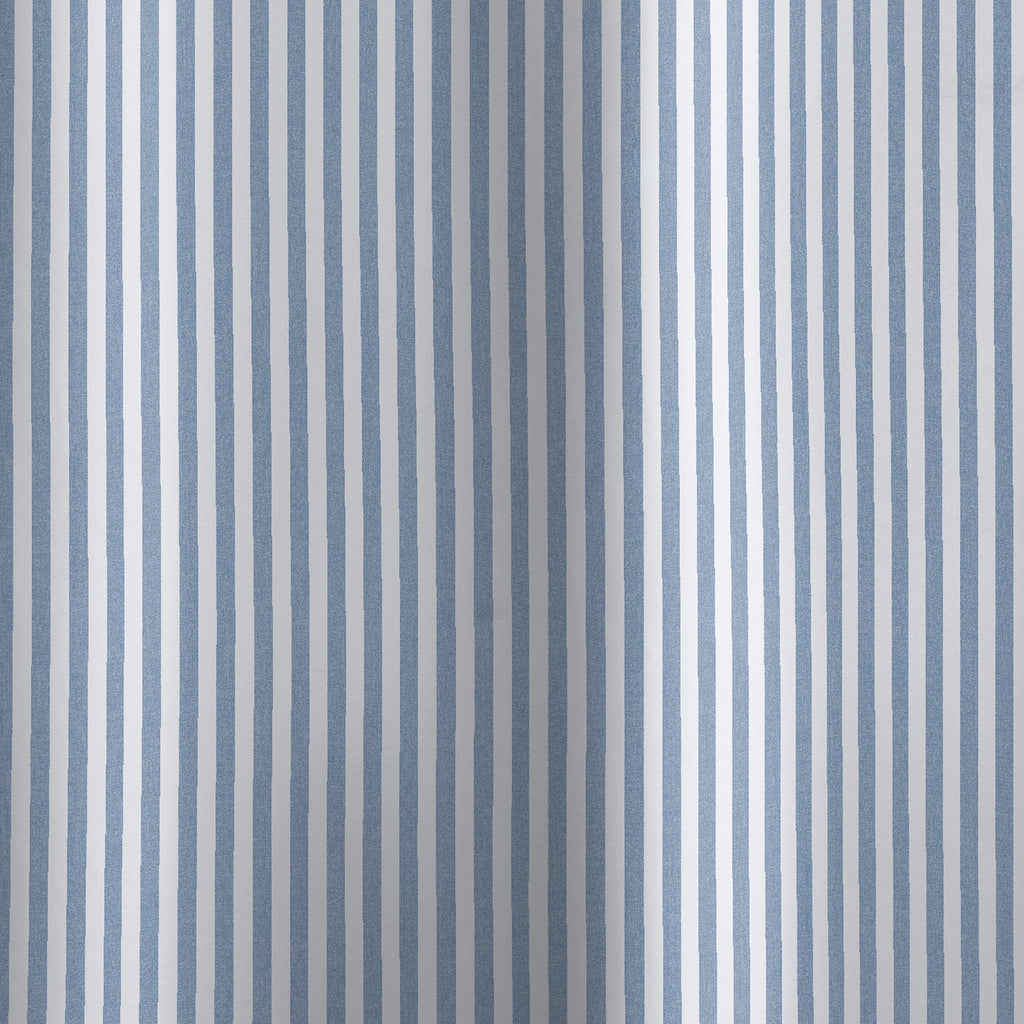 Catherine Lansfield Timeless Stripe Shower Curtain in Blue 80 x 180cm