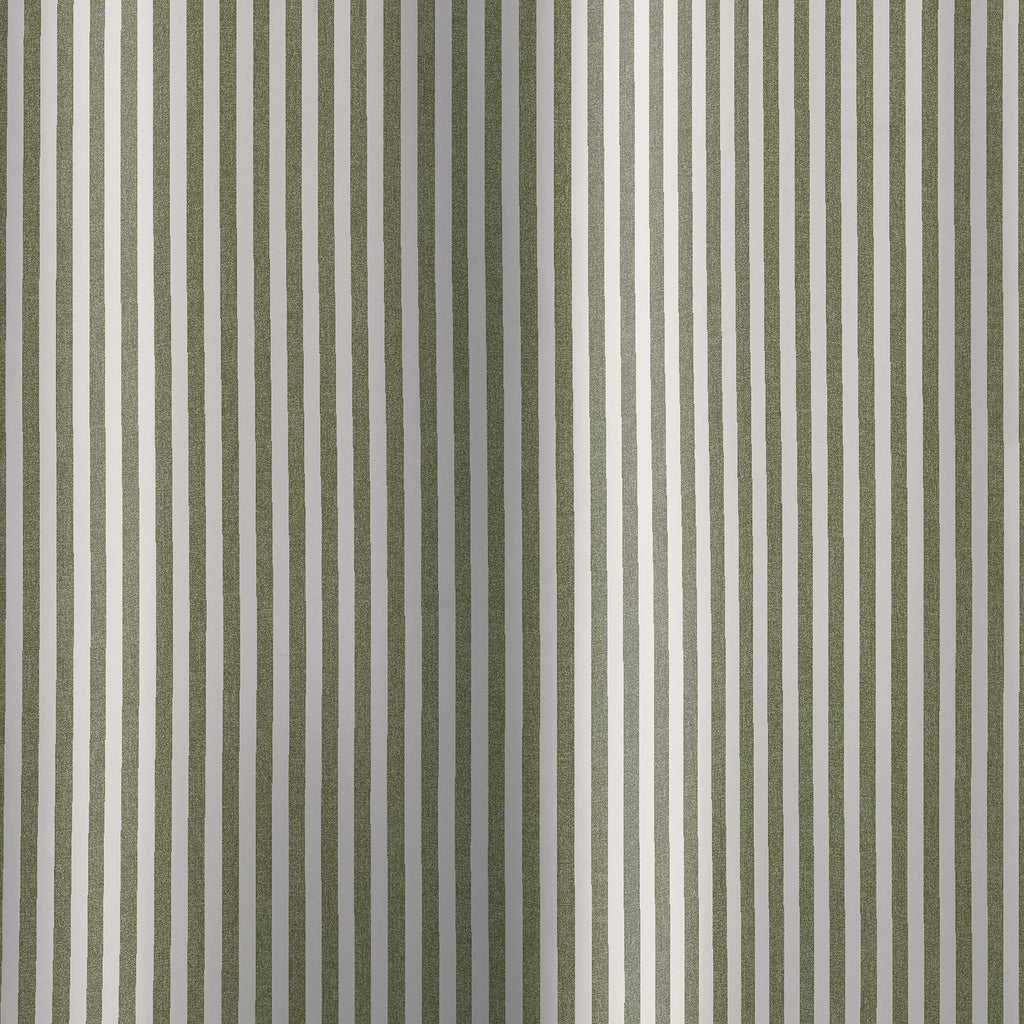 Catherine Lansfield Timeless Stripe Shower Curtain in Green 80 x 180cm