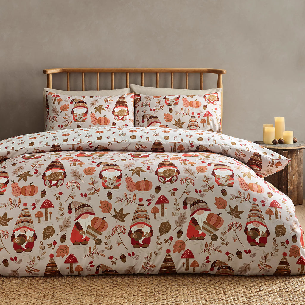 Catherine Lansfield Woodland Gonks Duvet Cover Set Natural