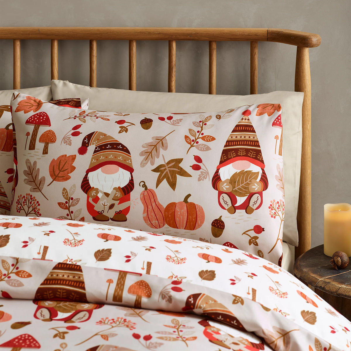Catherine Lansfield Woodland Gonks Duvet Cover Set Natural