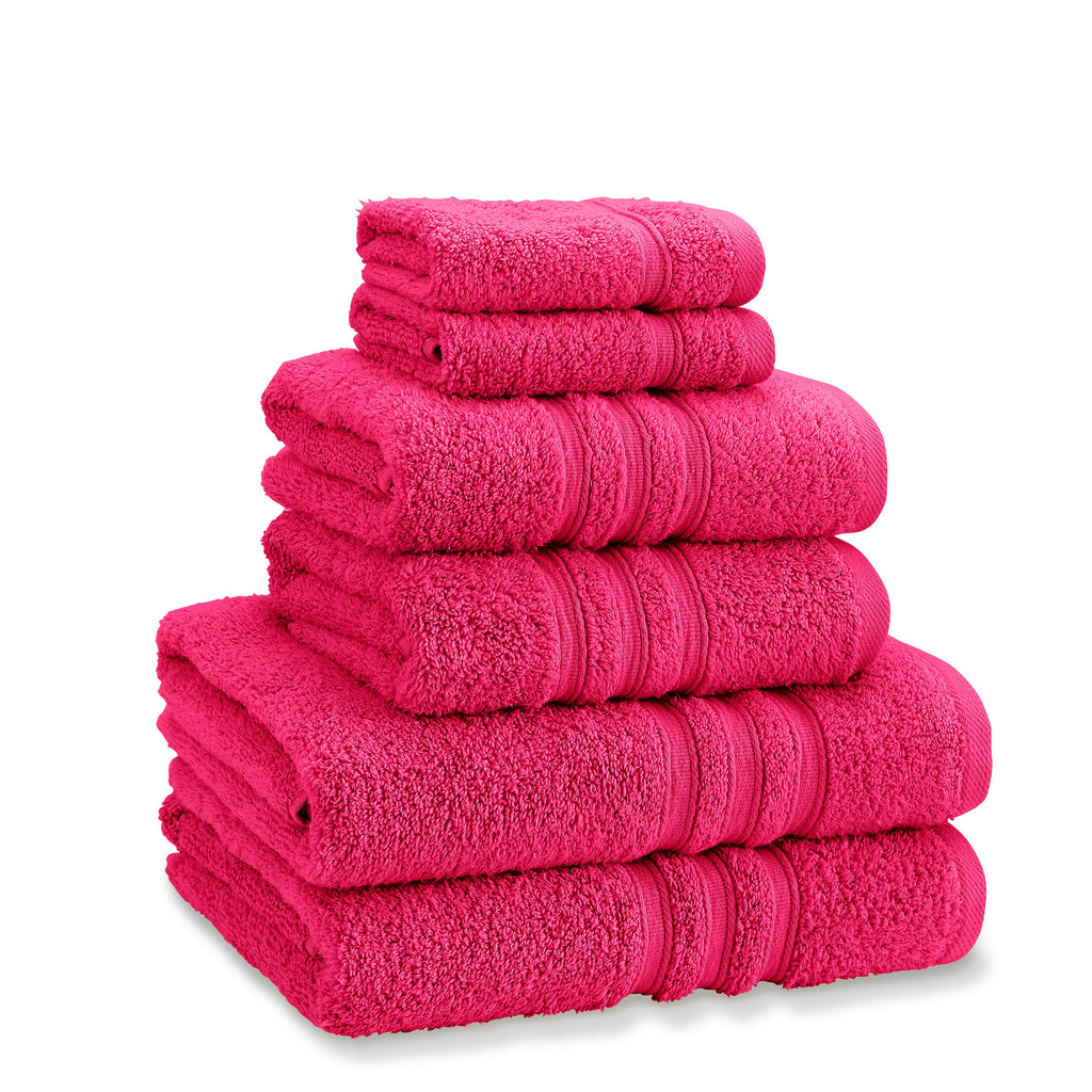 Catherine Lansfield Zero Twist 6 Piece Towel Bale Set Hot Pink