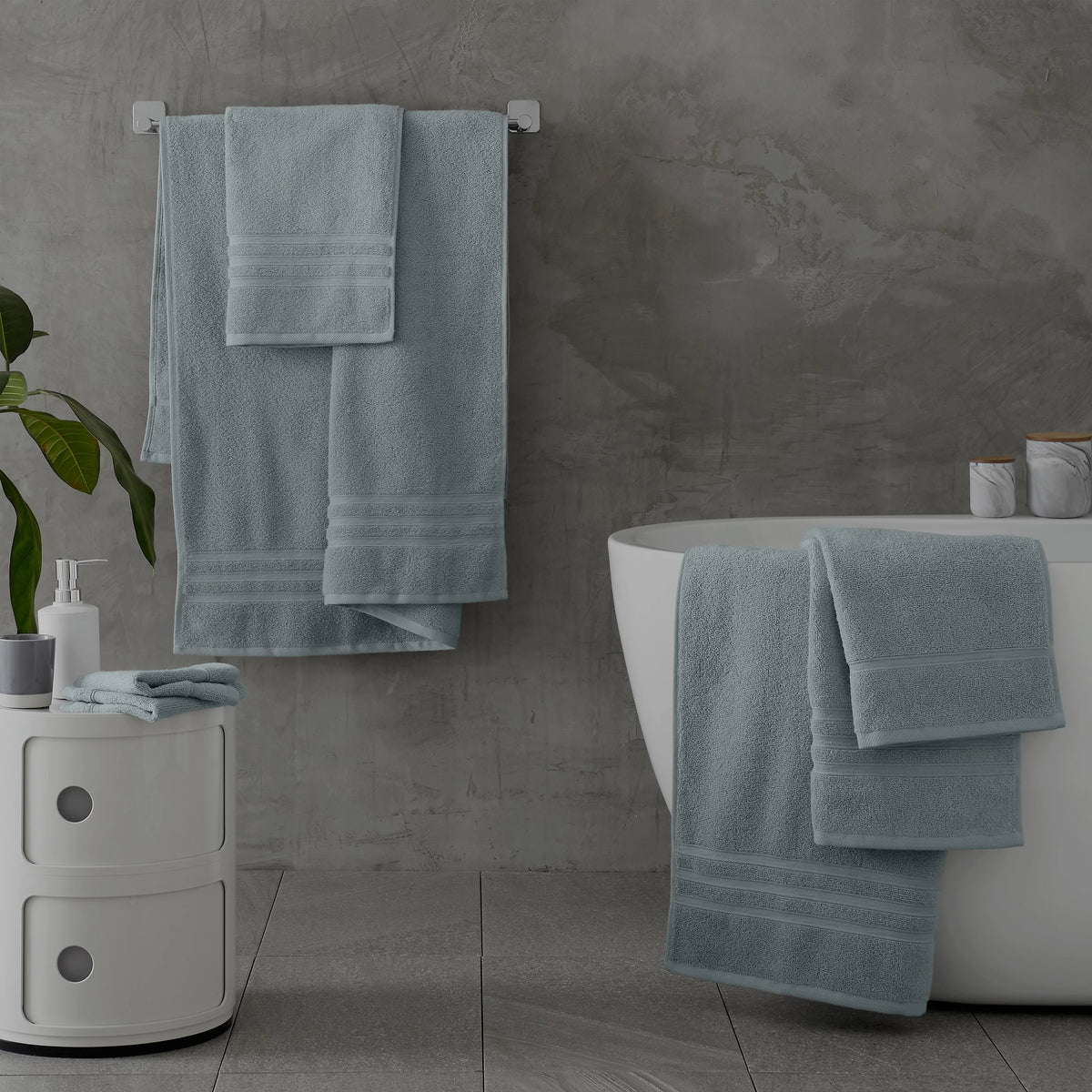 Catherine Lansfield Zero Twist 6 Piece Towel Bale Set Sage Green