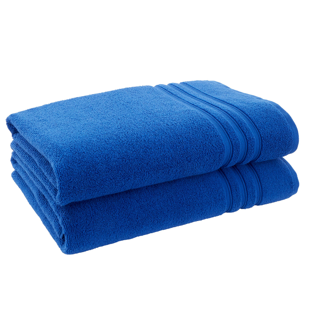 Catherine Lansfield Bathroom Zero Twist 500 GSM Soft & Absorbent Cotton Bath Sheet Pair in Cobalt Blue