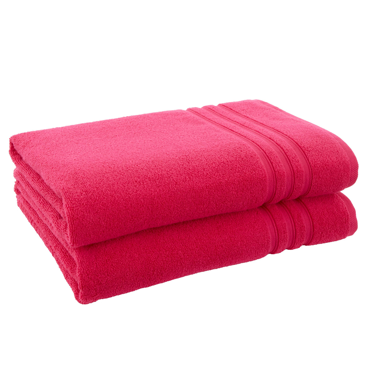 Catherine Lansfield Bathroom Zero Twist 500 GSM Soft & Absorbent Cotton Bath Sheet Pair in Hot Pink