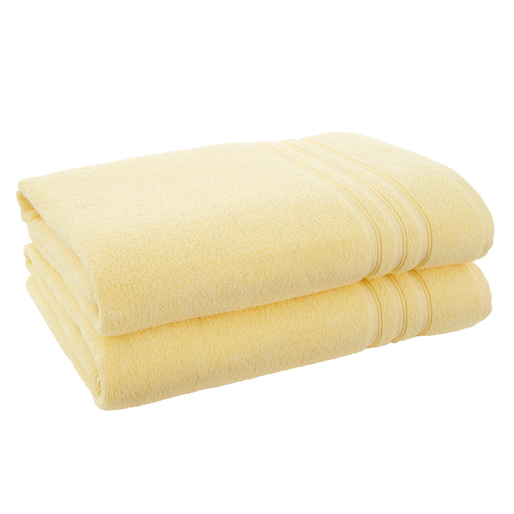 Catherine Lansfield Bathroom Zero Twist 500 GSM Soft & Absorbent Cotton Bath Sheet Pair in Yellow