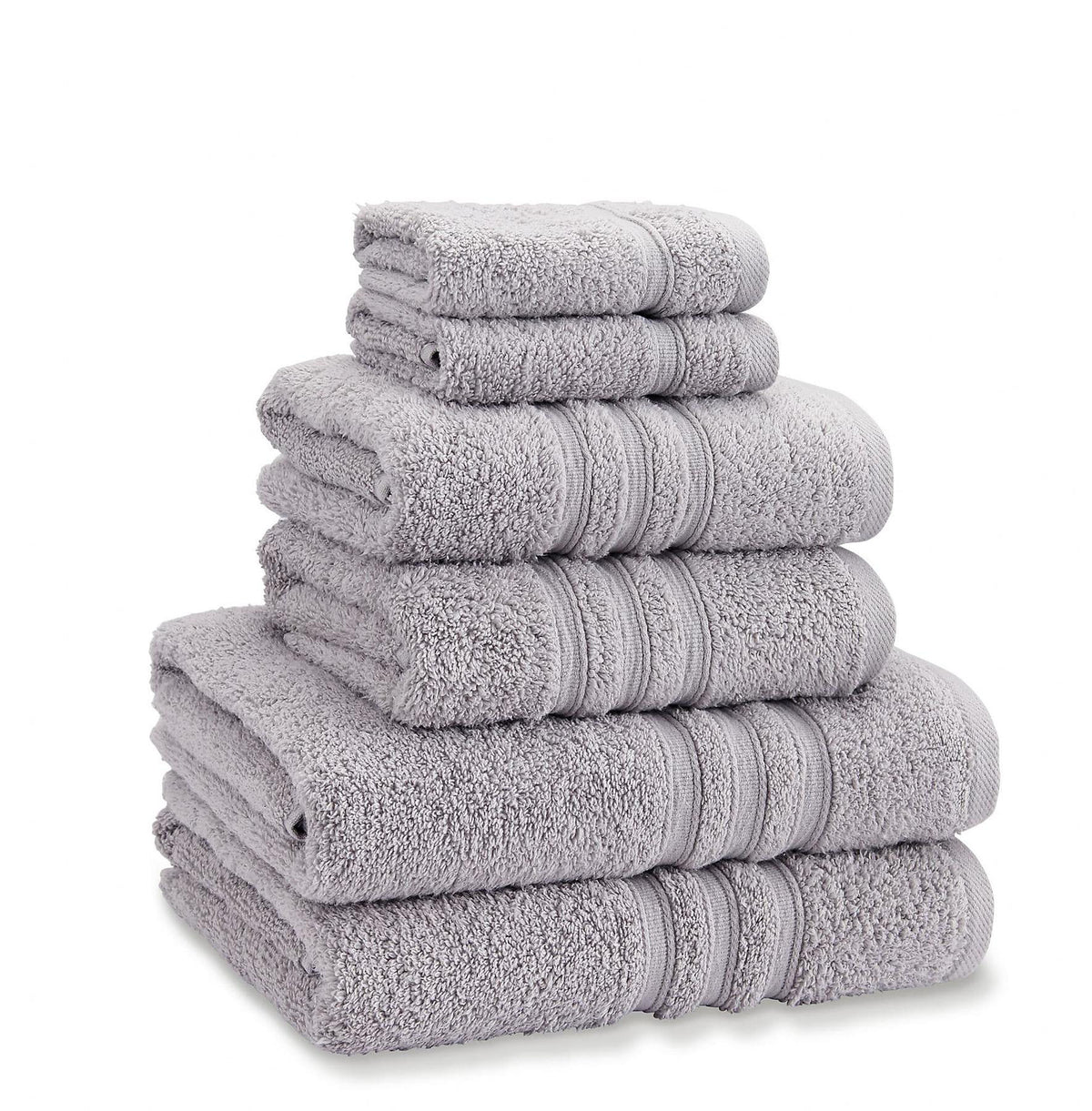 Catherine Lansfield Zero Twist 6 Piece Towel Bale Set Silver