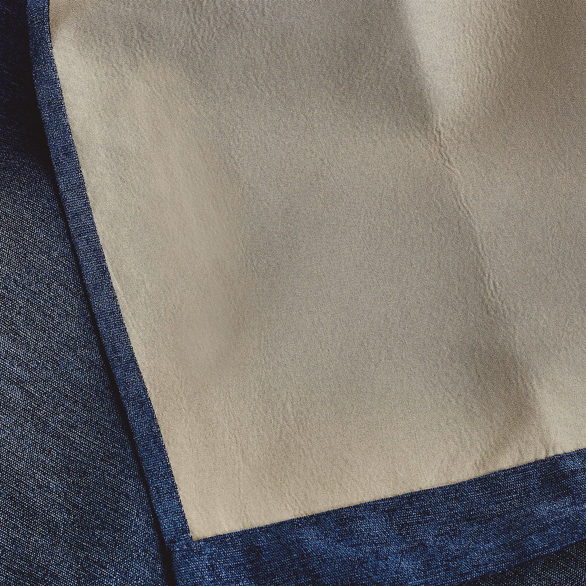 Chenille Thermal Blackout Pencil Pleat Curtains in Blue