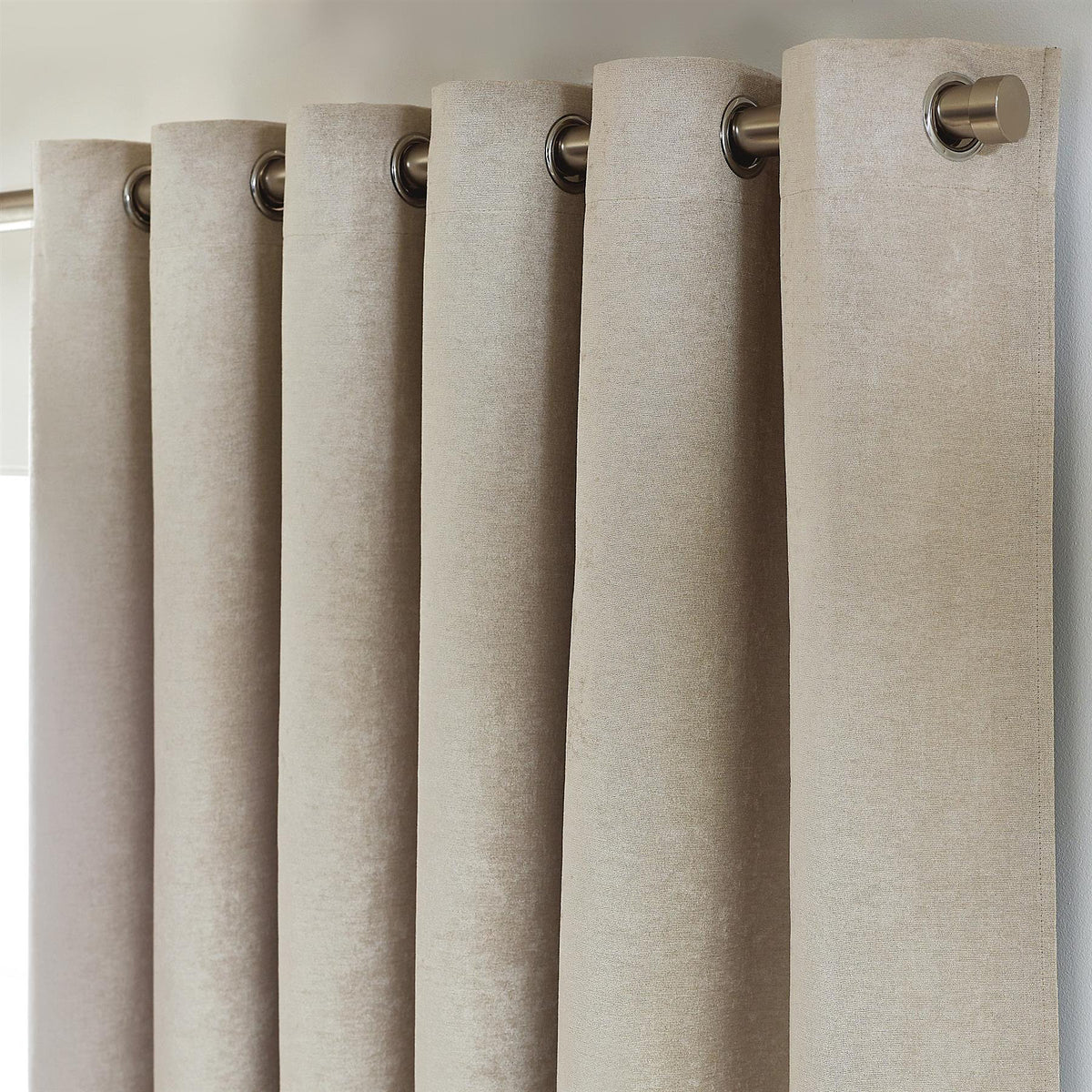 Chenille Thermal Blackout Eyelet Curtains in Cream