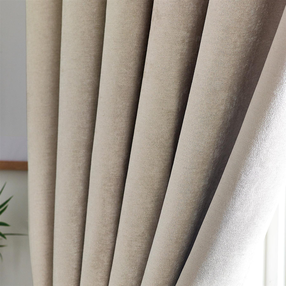 Chenille Thermal Blackout Pencil Pleat Curtains in Cream