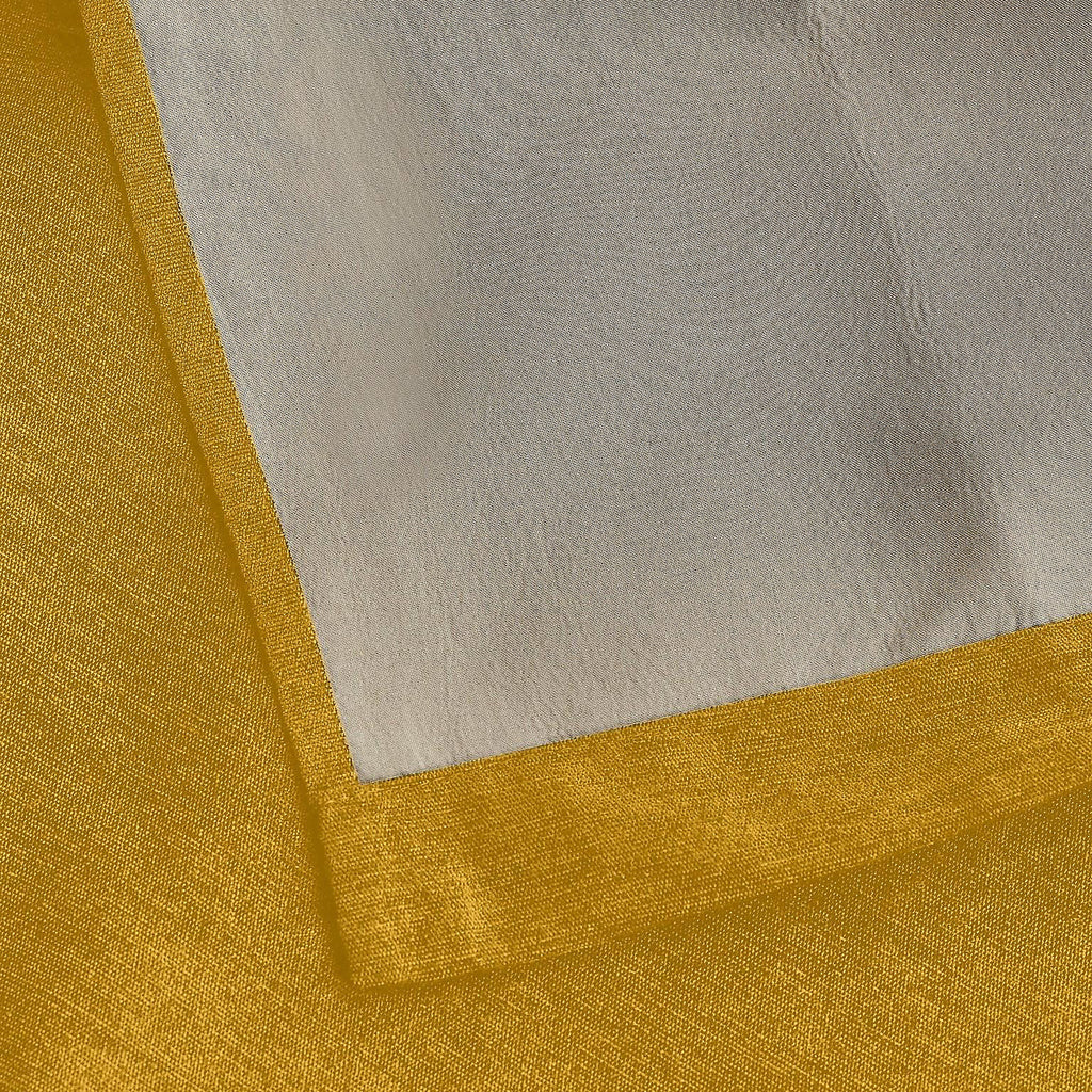 Chenille Thermal Blackout Pencil Pleat Curtains in Ochre