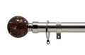 Cracked Bronze extendable brushed satin curtain pole set.