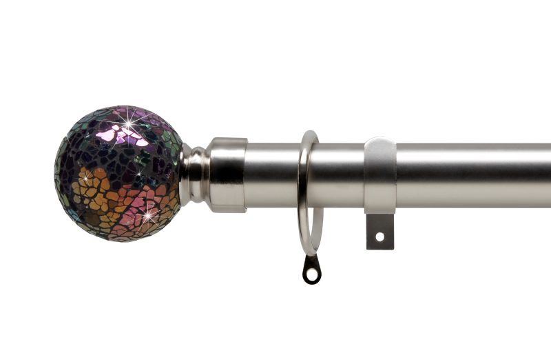 Cracked Purple extendable brushed satin curtain pole set.
