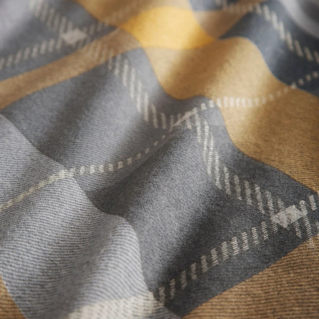 Close-up of the soft 100% brushed cotton fabric on the Dreams & Drapes Colville Check duvet cover set.
