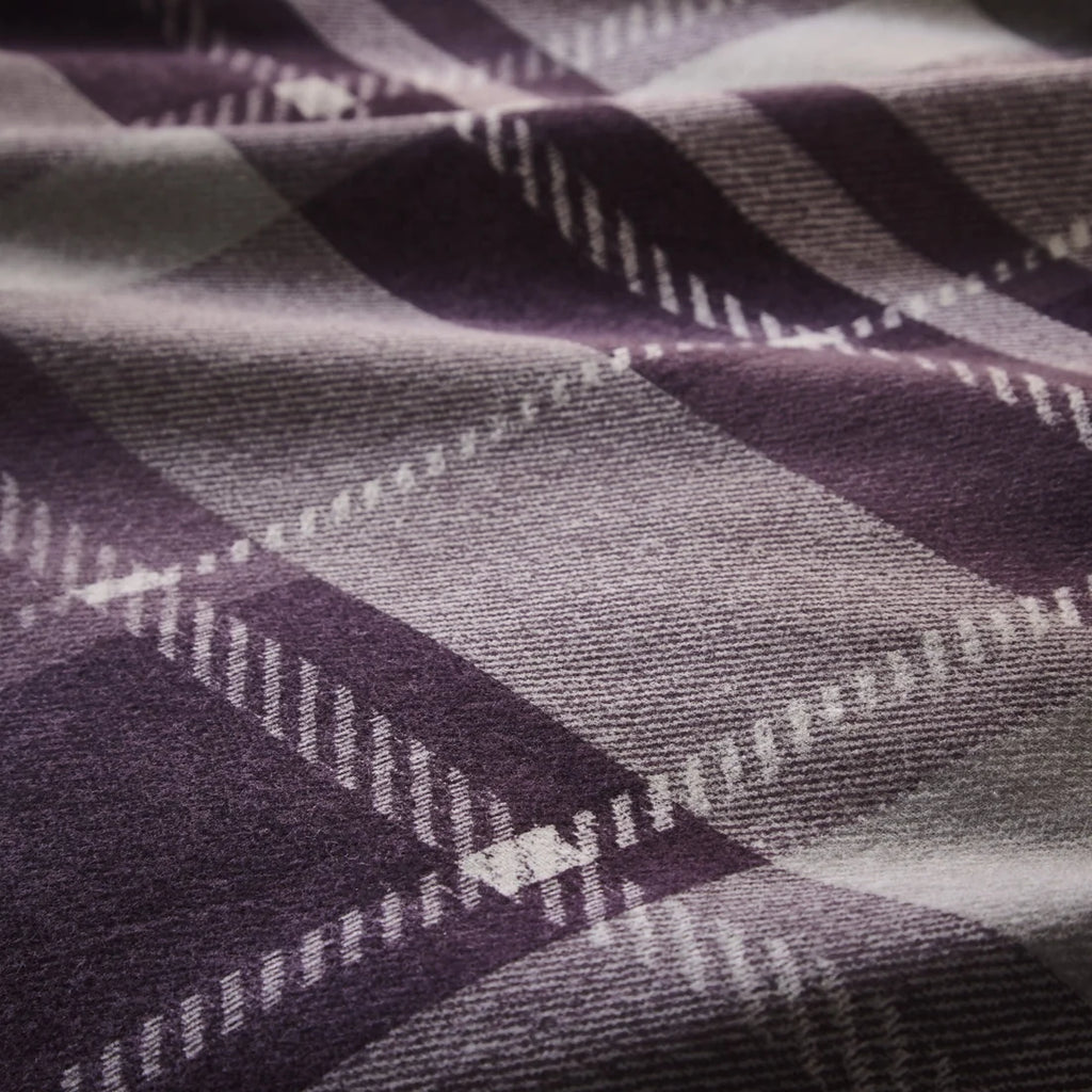 Close-up of the soft 100% brushed cotton fabric on the Dreams & Drapes Colville Check duvet cover set.
