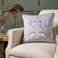 Dreams & Drapes Colville Hedgehog velvet cushion in grey 43 x 43cm.