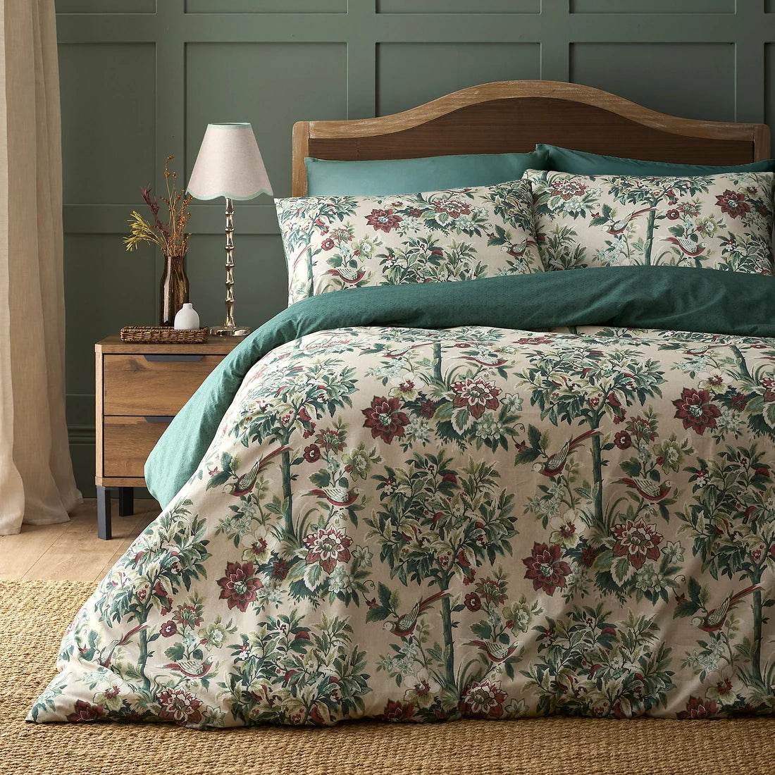 Dreams & Drapes Otillie Tapestry reversible polycotton duvet cover set in natural.