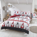 Festive Gonks duvet cover set styled in a cosy Christmas bedroom.