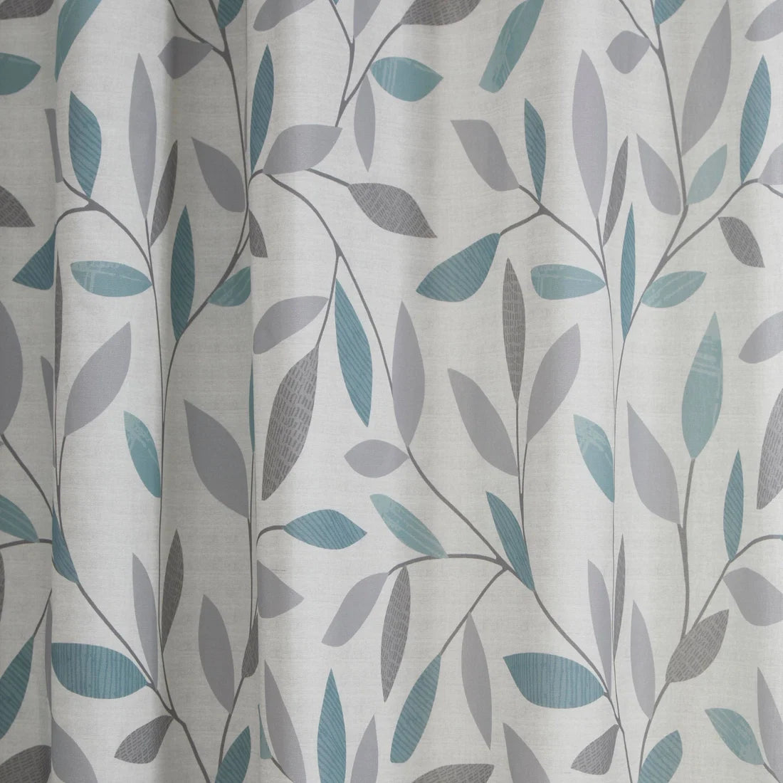 Close-up of the 100% cotton fabric and light-filtering lining on the Fusion Beechwood curtains.