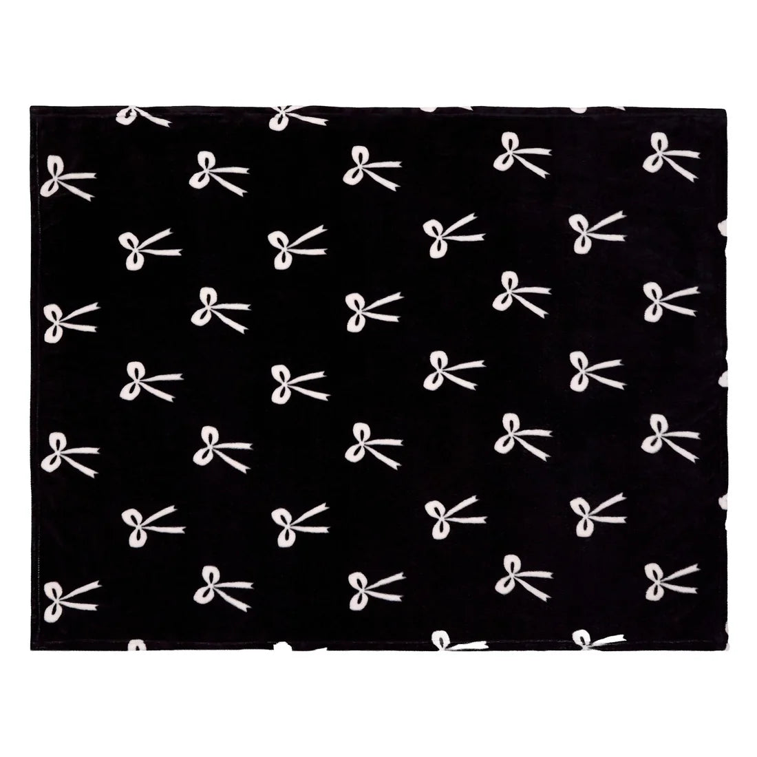 Close-up of the ribbon bow pattern on the Fusion Bows monochrome throw.