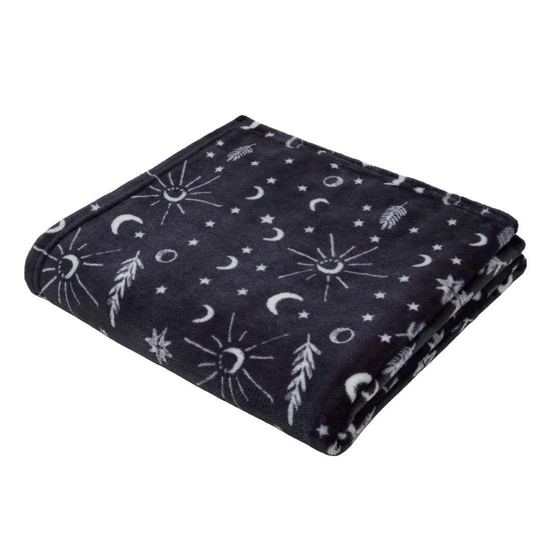 Close-up of the soft fleece fabric on the Fusion Celeste grey throw.
