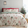 Fusion Christmas Gonks reversible 100% cotton duvet cover set in natural.