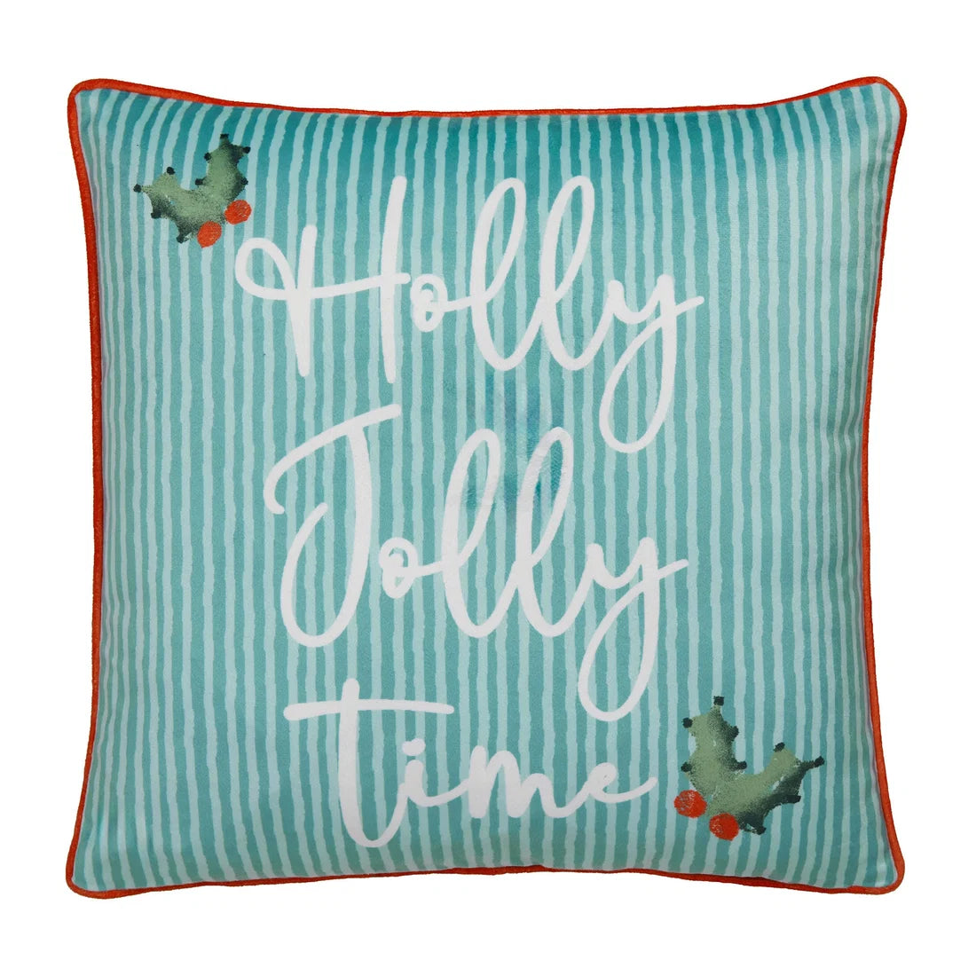 Close-up of the soft velvet fabric on the Fusion Christmas Vintage Frames cushion.