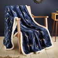 Fusion Cosmic Star sherpa fleece throw in Navy 150 x 200cm.