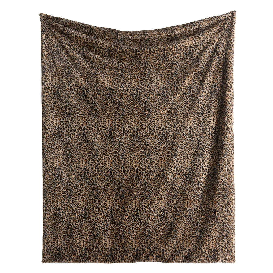 Close-up of the leopard print pattern on the Fusion Cosy Leopard fleece throw.